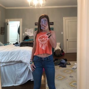 Orange crop top